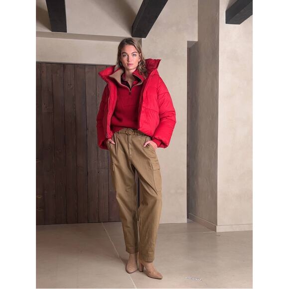 Banana Republic Lou Twill Cargo Pant Whiskey Women Size 29 / 8 High Waist Preppy - Picture 1 of 11
